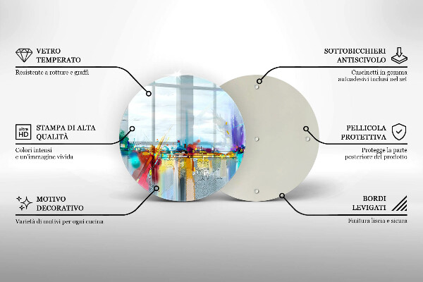Tábua para cozinha Abstração pintada