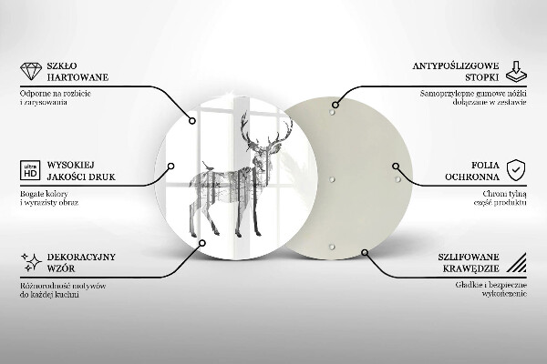 Tábua de cortar Ilustração de veado e floresta
