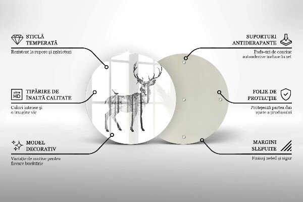 Tábua de cortar Ilustração de veado e floresta
