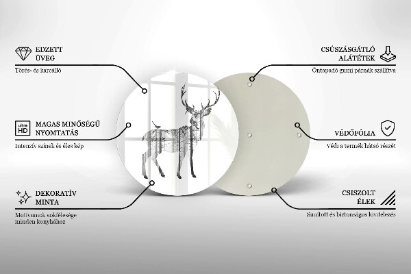 Tábua de cortar Ilustração de veado e floresta