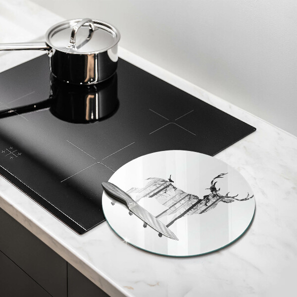 Tábua de cortar Ilustração de veado e floresta