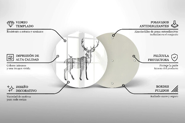 Tábua de cortar Ilustração de veado e floresta