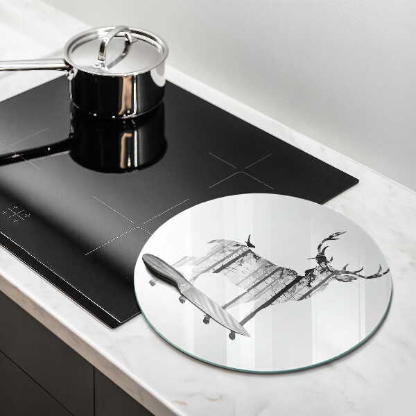 Tábua de cortar Ilustração de veado e floresta