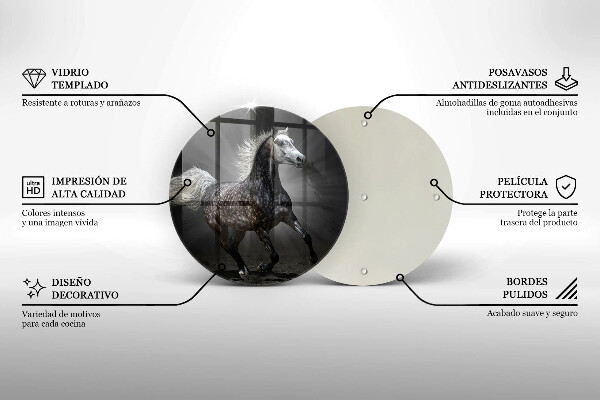 Tábua cozinha Um cavalo galopando