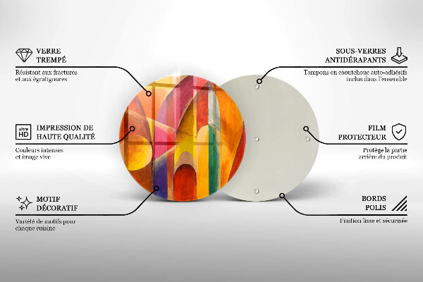 Tábua para cozinha Abstração colorida
