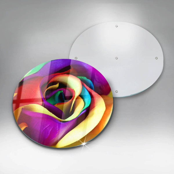 Tábua de corte de vidro Pétalas de rosas coloridas