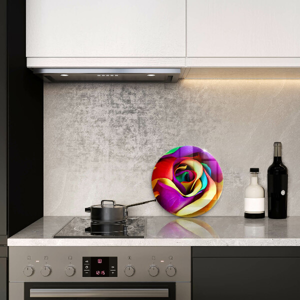 Tábua de corte de vidro Pétalas de rosas coloridas