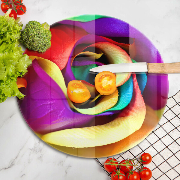 Tábua de corte de vidro Pétalas de rosas coloridas