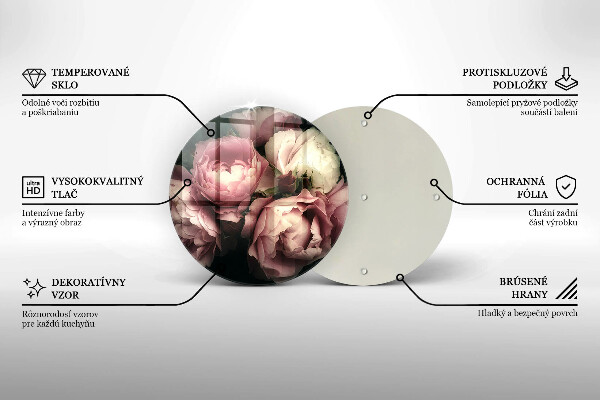 Tábua para cozinha Flores de peônia