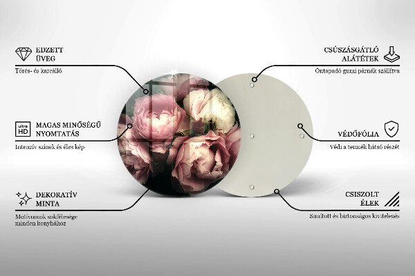 Tábua para cozinha Flores de peônia
