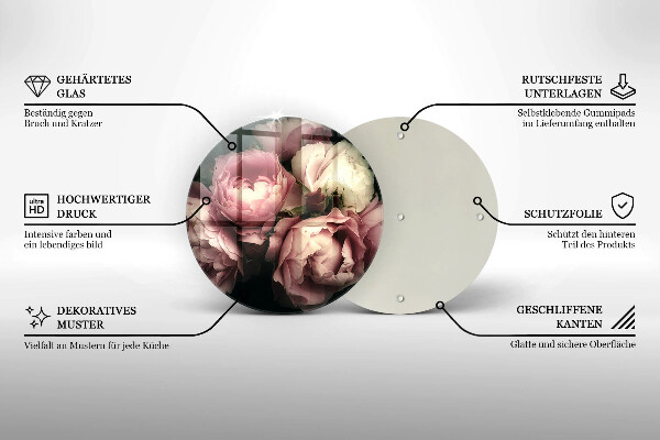 Tábua para cozinha Flores de peônia