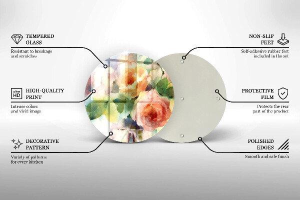 Tábua de corte Flores pintadas