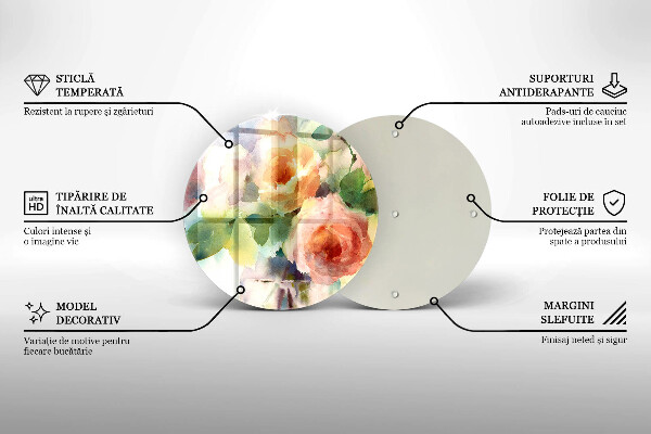 Tábua de corte Flores pintadas