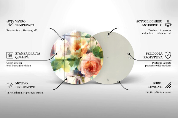 Tábua de corte Flores pintadas