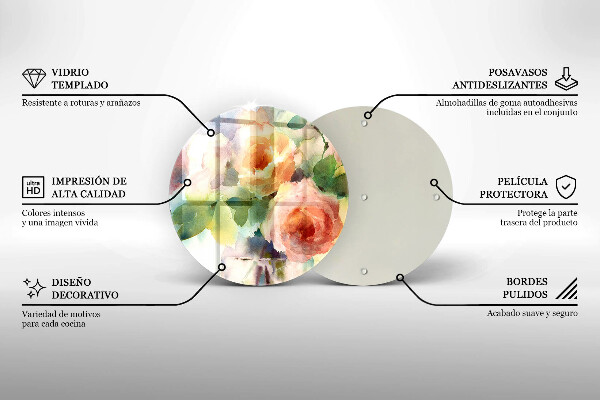 Tábua de corte Flores pintadas