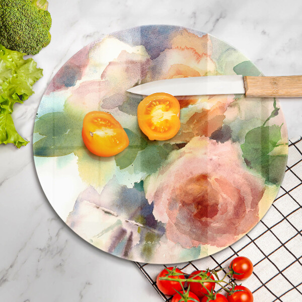 Tábua de corte Flores pintadas