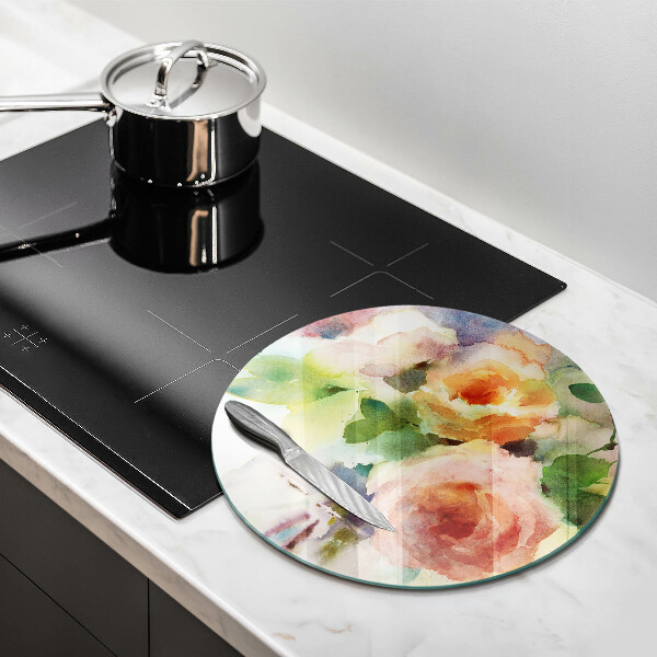 Tábua de corte Flores pintadas