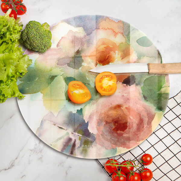 Tábua de corte Flores pintadas