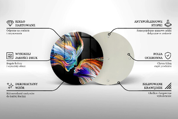 Tábua de vidro Beijo abstrato