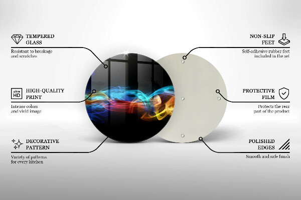 Tábua de corte de vidro Fumaça colorida