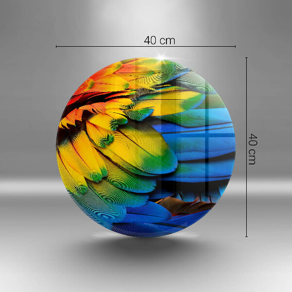 Tábua de vidro Penas coloridas de papagaio