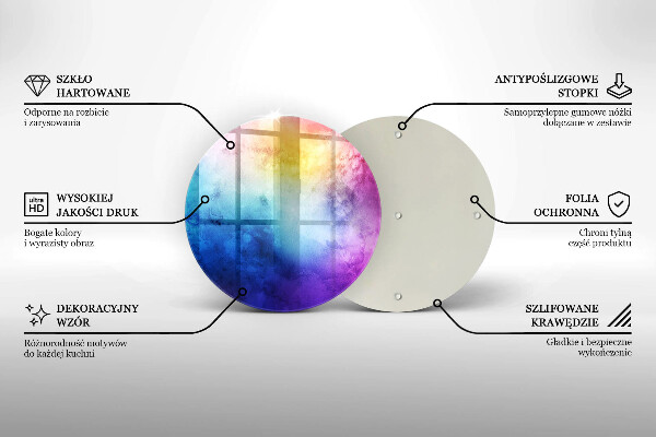 Tábua corte Manchas de aquarela de arco-íris