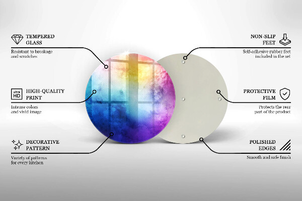 Tábua corte Manchas de aquarela de arco-íris