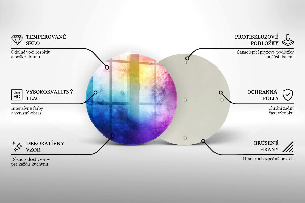 Tábua corte Manchas de aquarela de arco-íris
