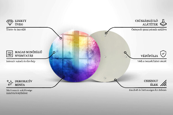 Tábua corte Manchas de aquarela de arco-íris