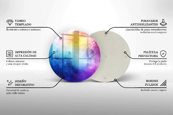 Tábua corte Manchas de aquarela de arco-íris