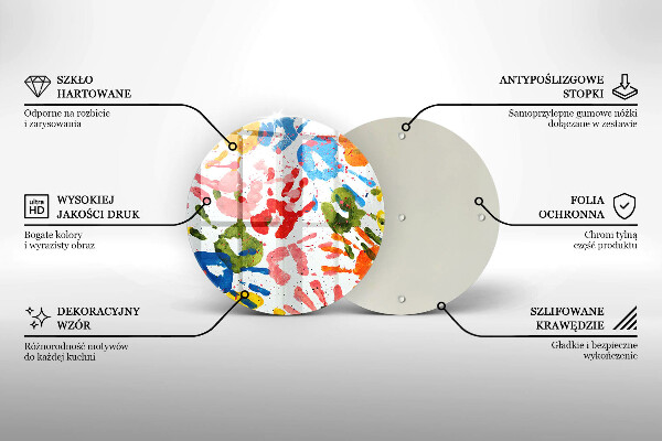 Tábua cozinha Vestígios de mãos de crianças