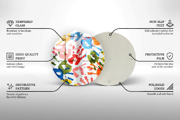 Tábua cozinha Vestígios de mãos de crianças
