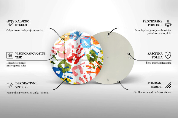 Tábua cozinha Vestígios de mãos de crianças