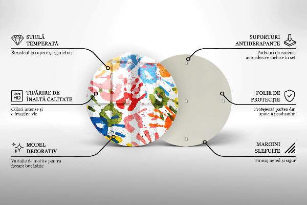 Tábua cozinha Vestígios de mãos de crianças