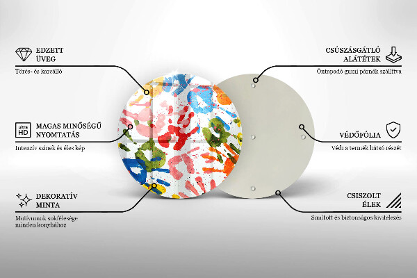 Tábua cozinha Vestígios de mãos de crianças