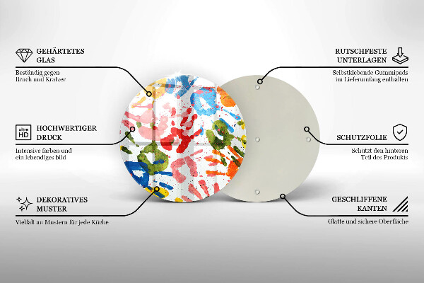 Tábua cozinha Vestígios de mãos de crianças