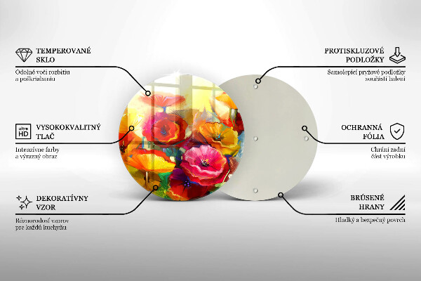 Tábua para cozinha Flores coloridas pintadas