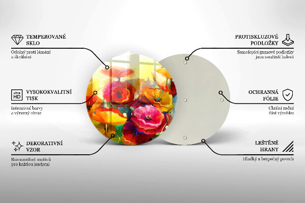 Tábua para cozinha Flores coloridas pintadas