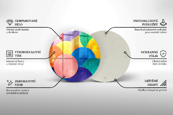 Tábua para corte Círculos coloridos
