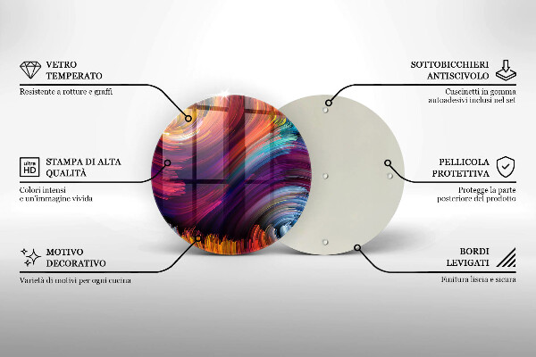 Tábua de vidro Destaques coloridos