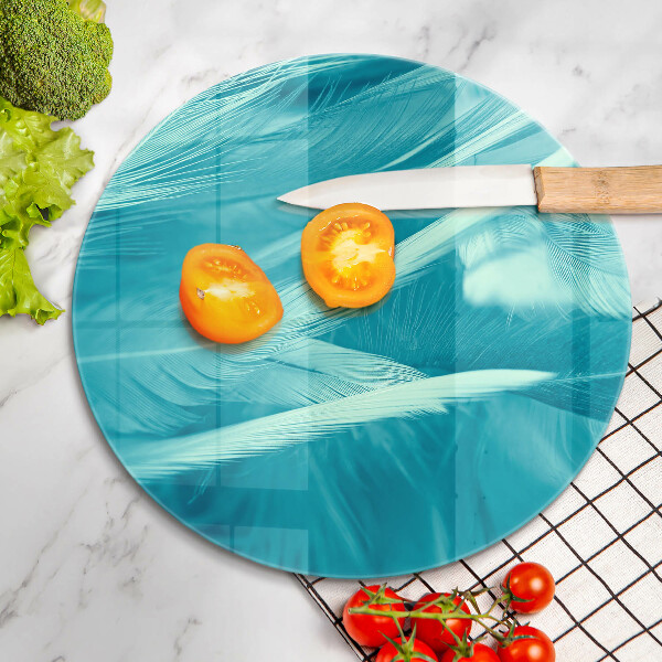 Tábua de corte de vidro Penas delicadas