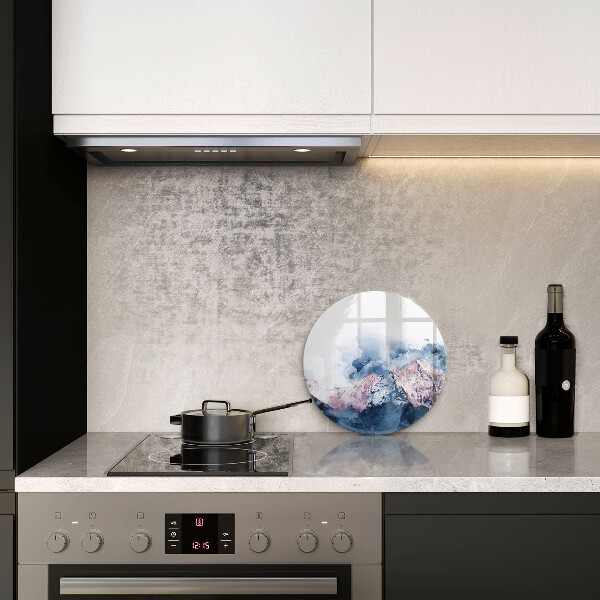 Tábua de corte de vidro Montanhas pintadas abstratamente