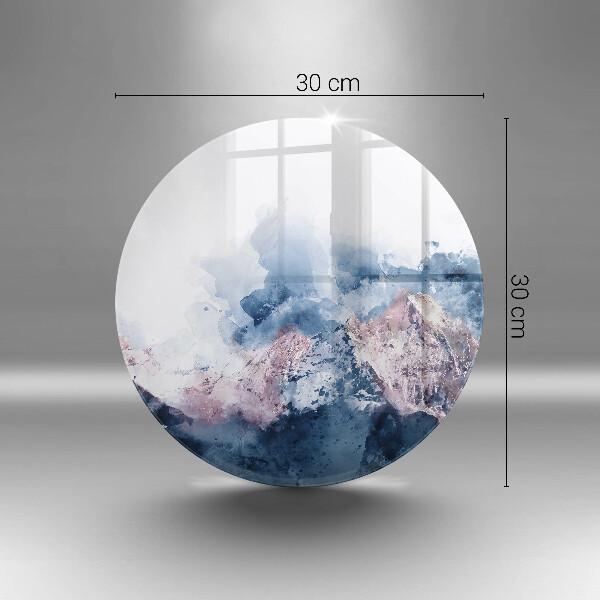 Tábua de corte de vidro Montanhas pintadas abstratamente