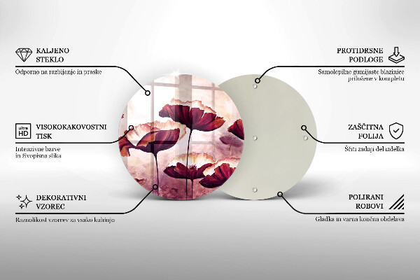 Tábua de vidro Pintura de flores