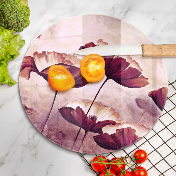 Tábua de vidro Pintura de flores