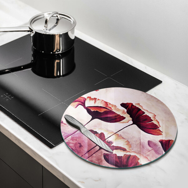 Tábua de vidro Pintura de flores