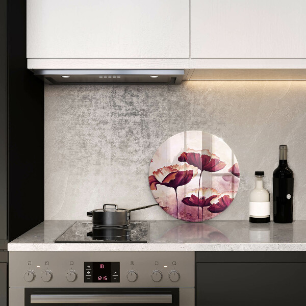 Tábua de vidro Pintura de flores