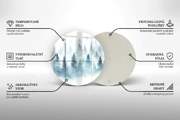 Tábua de vidro Floresta de inverno pintada