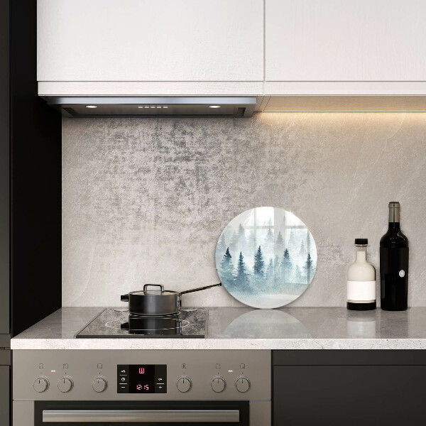 Tábua de vidro Floresta de inverno pintada