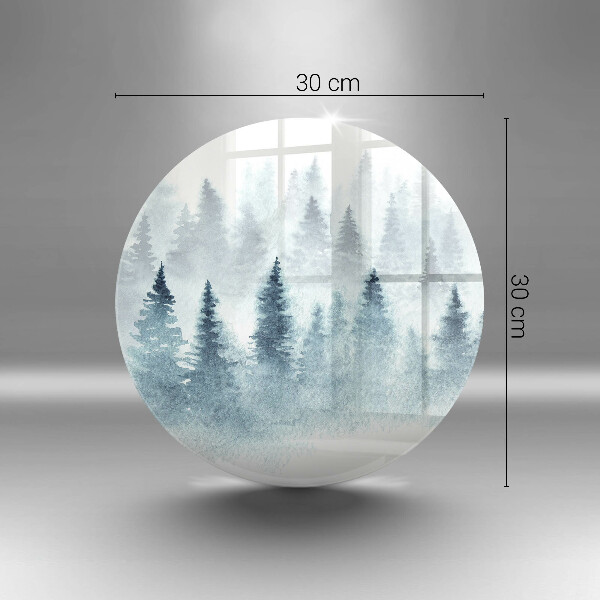 Tábua de vidro Floresta de inverno pintada
